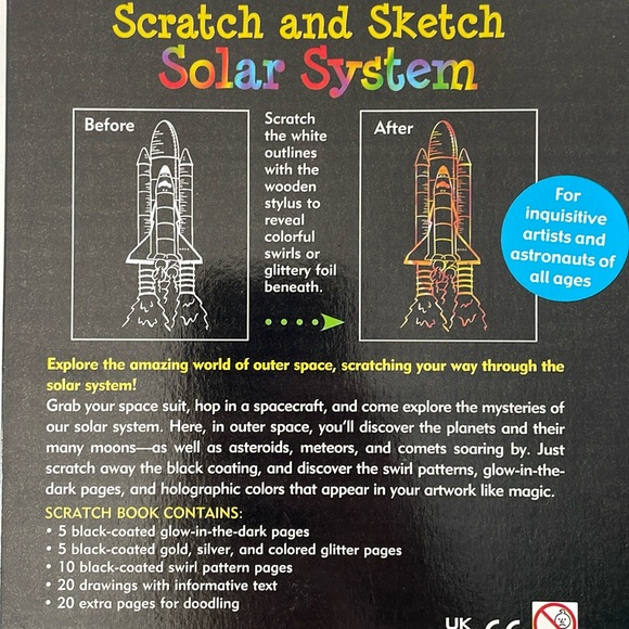 Trace - Along Scratch and Sketch OUTER SPACE and SOLAR SYSTEM Activity Books - Picture 10 of 11